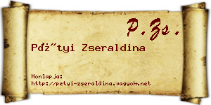 Pétyi Zseraldina névjegykártya